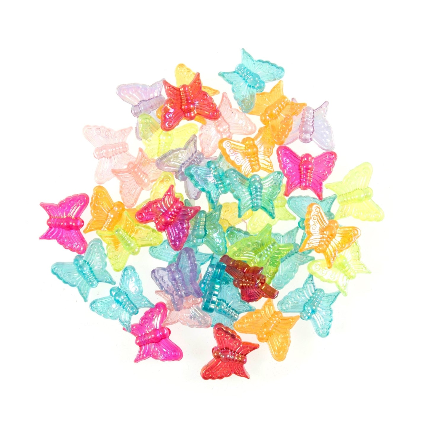 Craft Factory Butterfly Shaped Coloured Plastic Beads - 15 grams - Home - Crafts