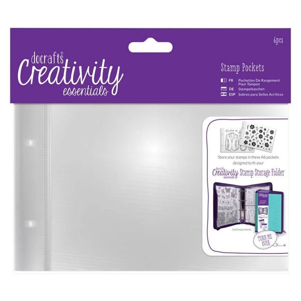 Docrafts 6 x A6 Stamp Pockets Stamp Storage Folder Scrapbooking Card Making