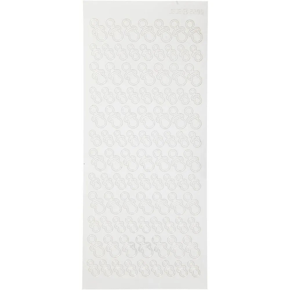 Dummies White 10 x 23 cm Self-Adhesive Foil Stickers 1 Sheet