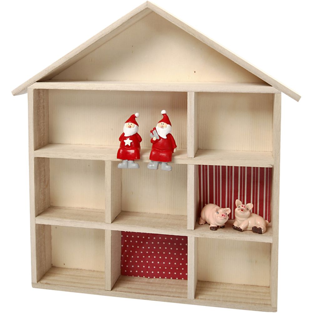 Empress Tree Wood House - Shaped Shelving System – 9 Compartments - Home - Crafts