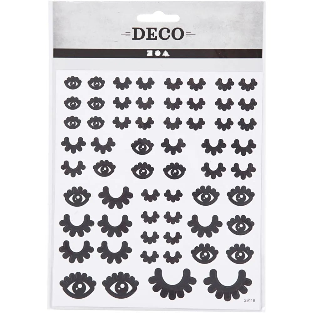 Eyes Metallic Foil Colourful Glitter Stickers 15cm Card Embellishments Sheet