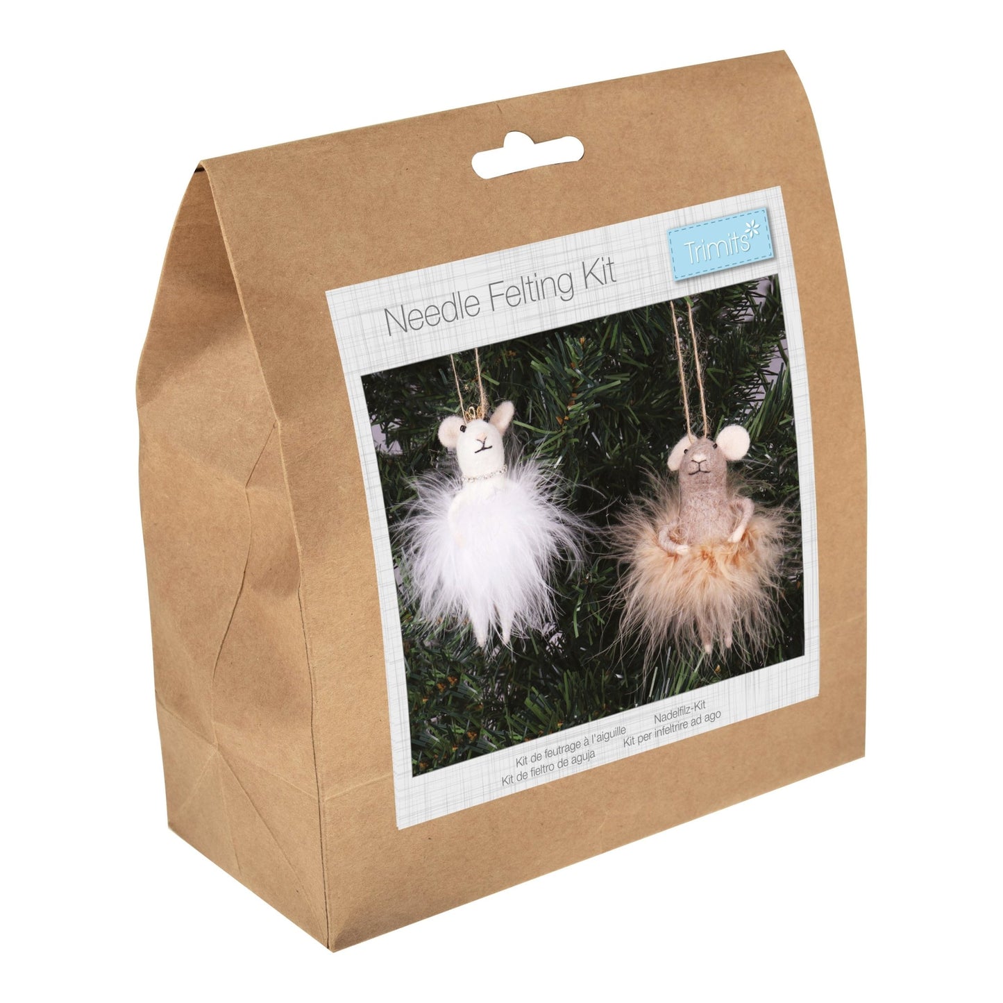 Fairy Mice Duo Needle Felting Crafting Kit Cute Decorations Toys Beginner Friendly