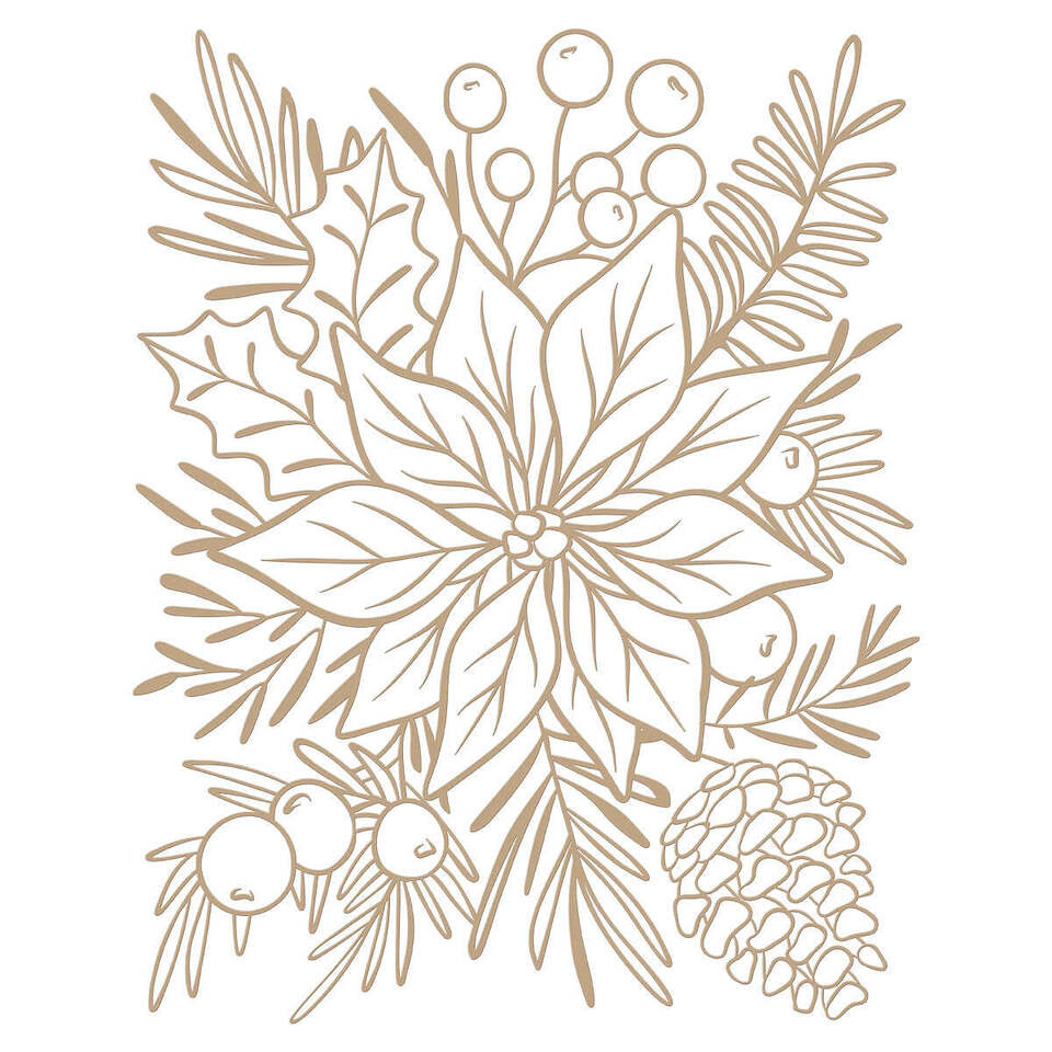 Full Bloom Poinsettia Die and Stencil Bundle Glimmer Hot Foil Plates