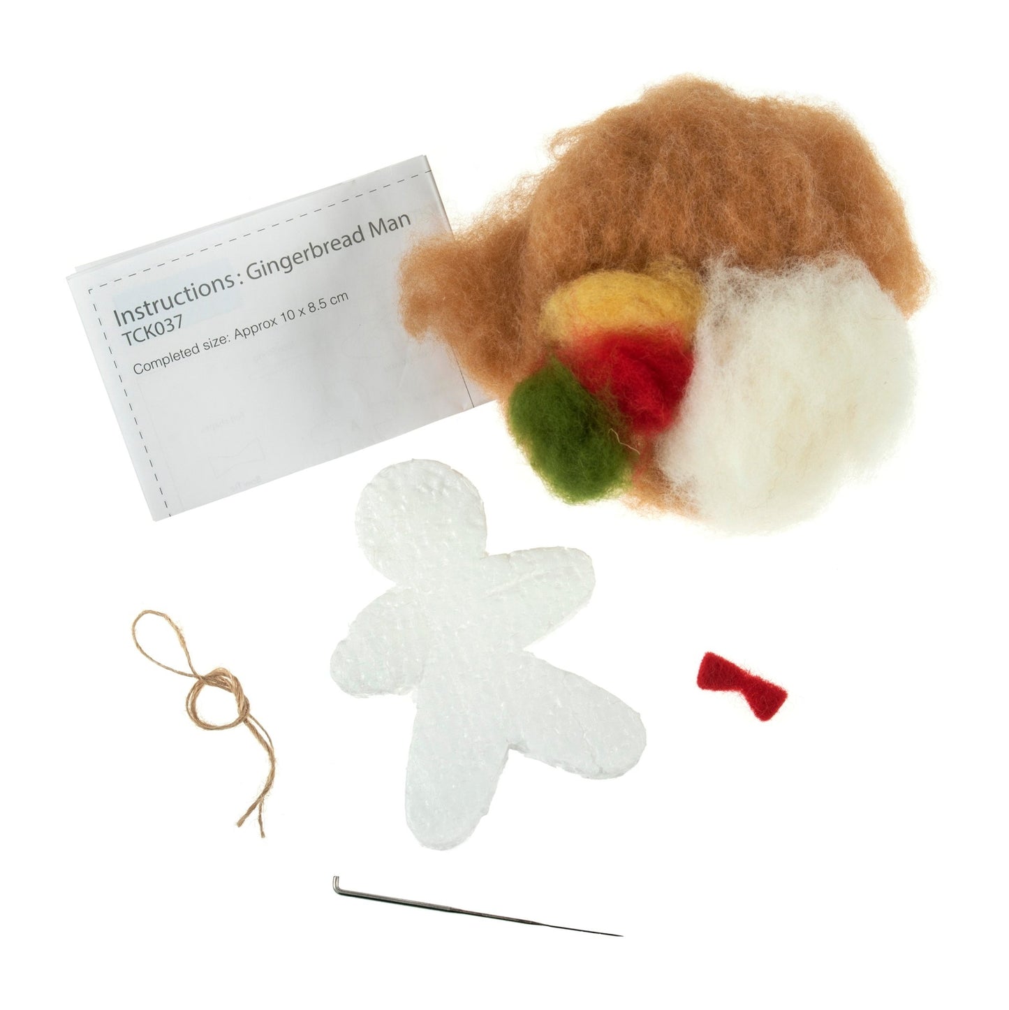 Gingerbread Man Needle Felting Crafting Kit Cute Decorations Toys Beginner Friendly
