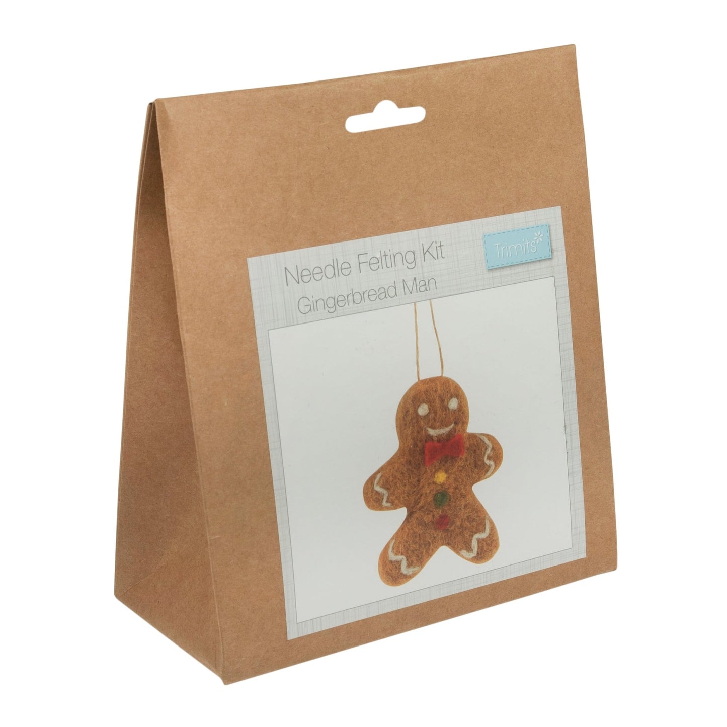 Gingerbread Man Needle Felting Crafting Kit Cute Decorations Toys Beginner Friendly