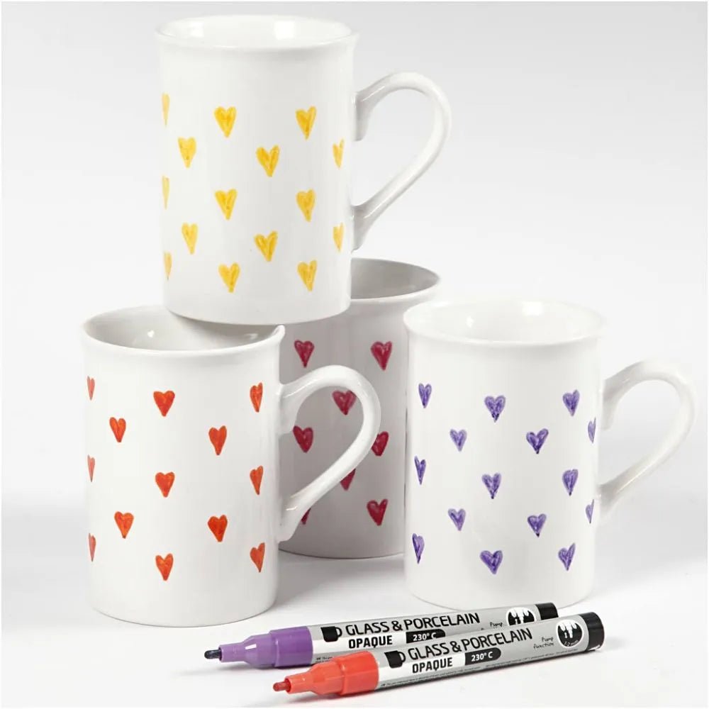 Glass Porcelain Pens Semi-Opaque Water-Based Pump-Action 1-2mm 4/12packs