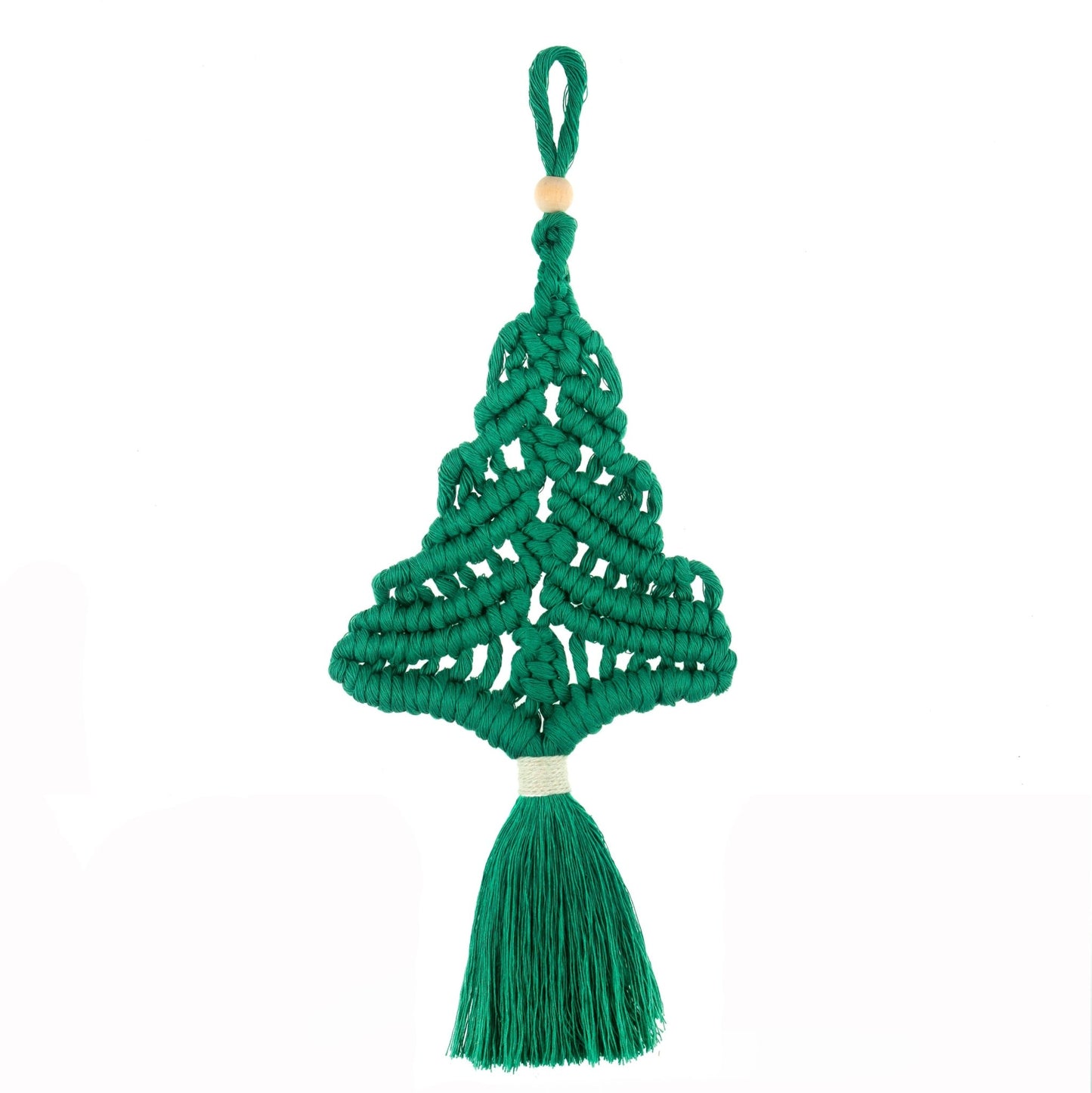 Green Tree Ornament Begginers Macramé Kit - All Materials & Instructions Included