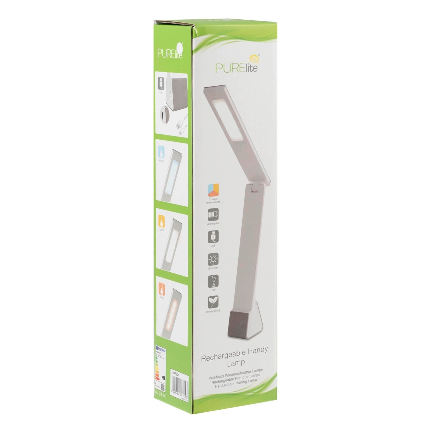 Handy Rechargeable Portable Table Touch-sensitive Lamp 3.5 Hours Battery 280 Lumen