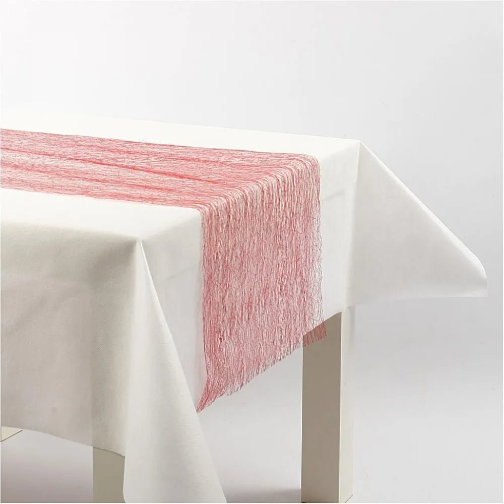 Happy Moments Assorted Colour Netted Table Runner Party Supply Fabric Craft 10 m