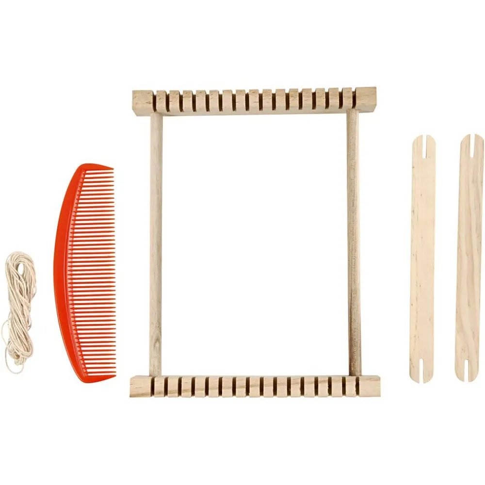 Indian Weaving Loom Wooden American 3 Shuttles Easy Kit Instructions 26 x 24 cm