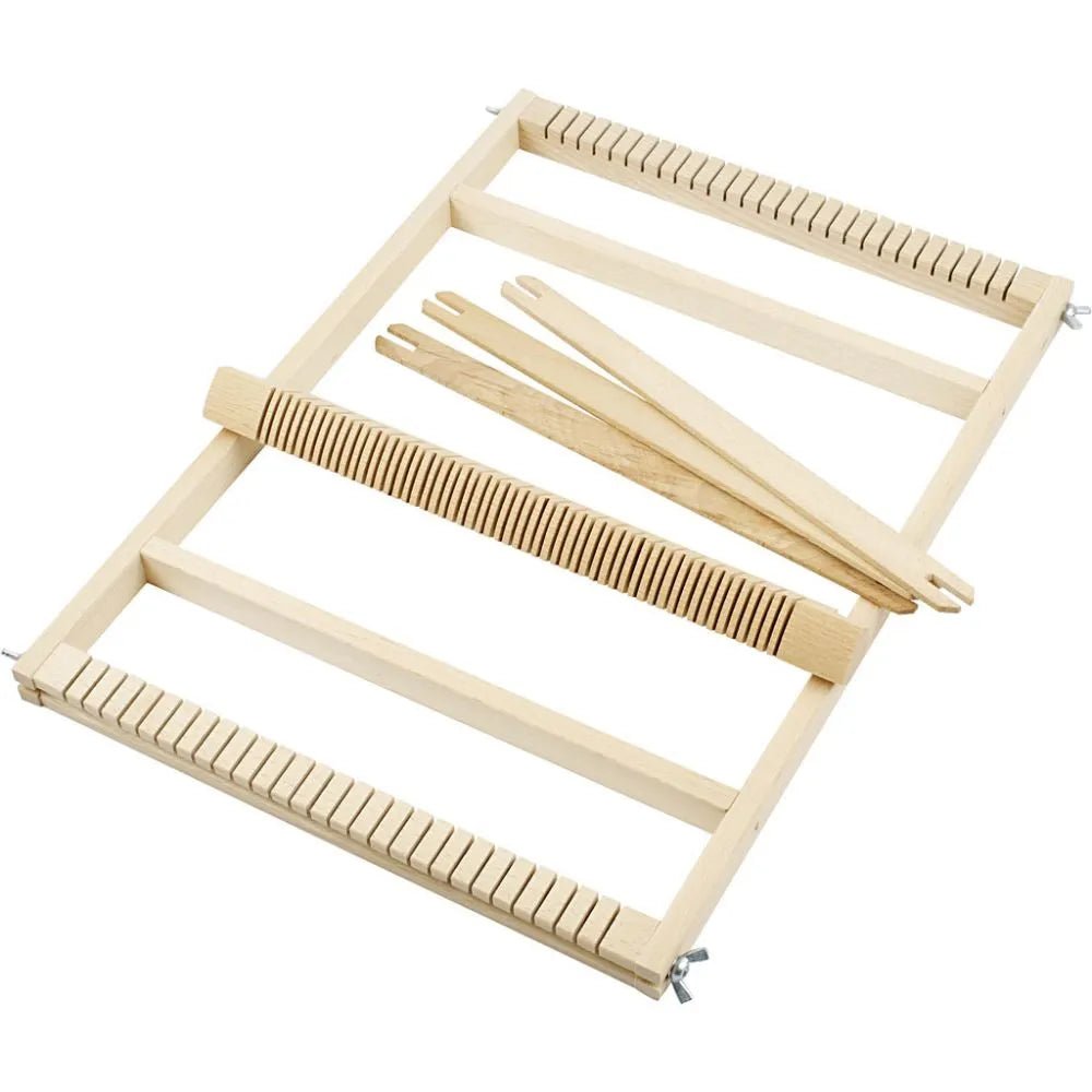 Indian Weaving Loom Wooden American 3 Shuttles Easy Kit Instructions 28 x 39 cm