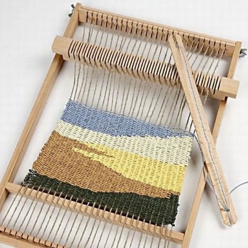 Indian Weaving Loom Wooden American 3 Shuttles Easy Kit Instructions 28 x 39 cm
