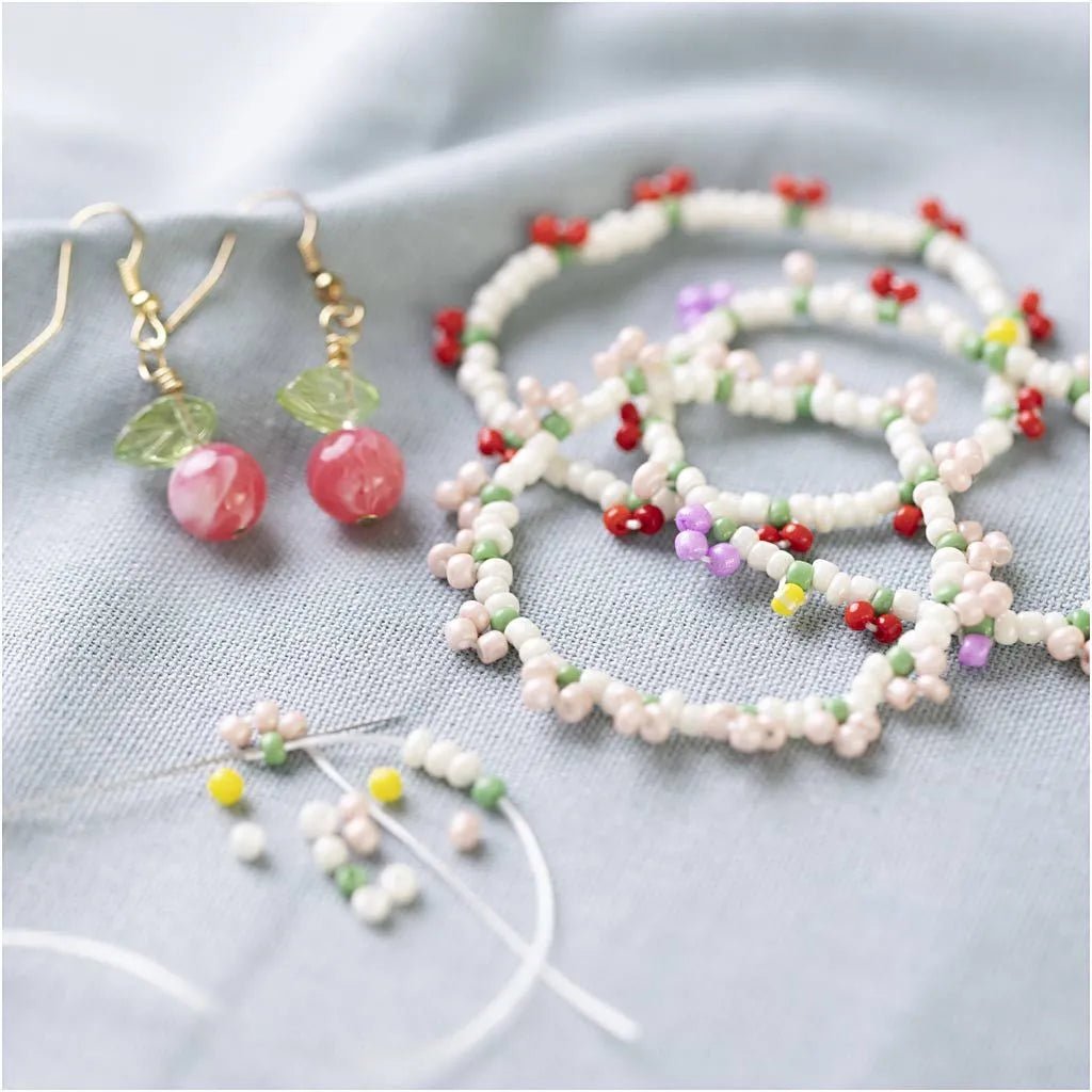Kid's Elastic Bracelet & Earring Mini Craft Kit Jewellery - All Materials & Instructions Included