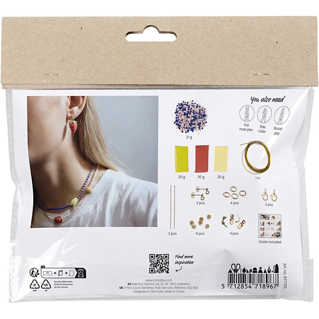Kid's Necklace And Earrings Mini Jewellery Craft Kit Royal Blue - All Materials Included - Home-Crafts
