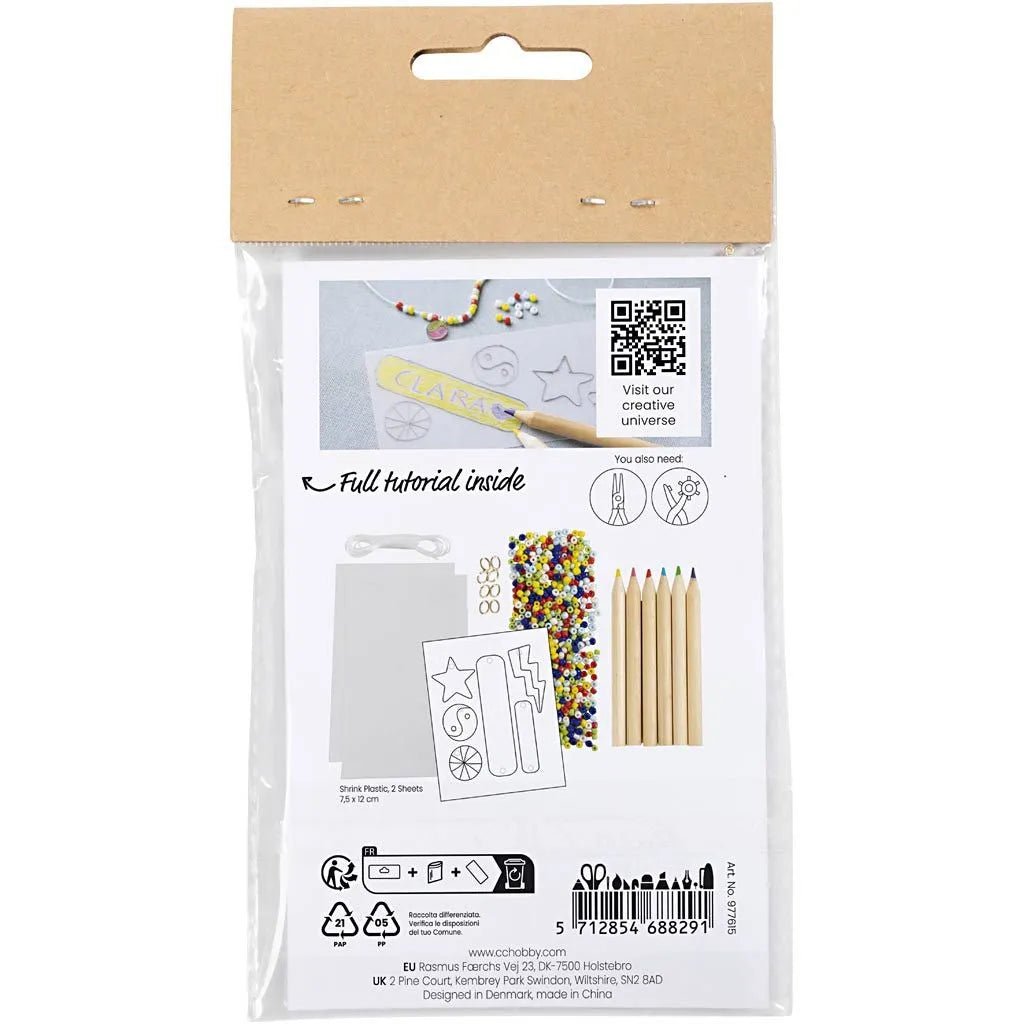 Kid's Shrink Plastic Bracelets Mini Craft Kit Jewellery - All Materials & Instructions Included