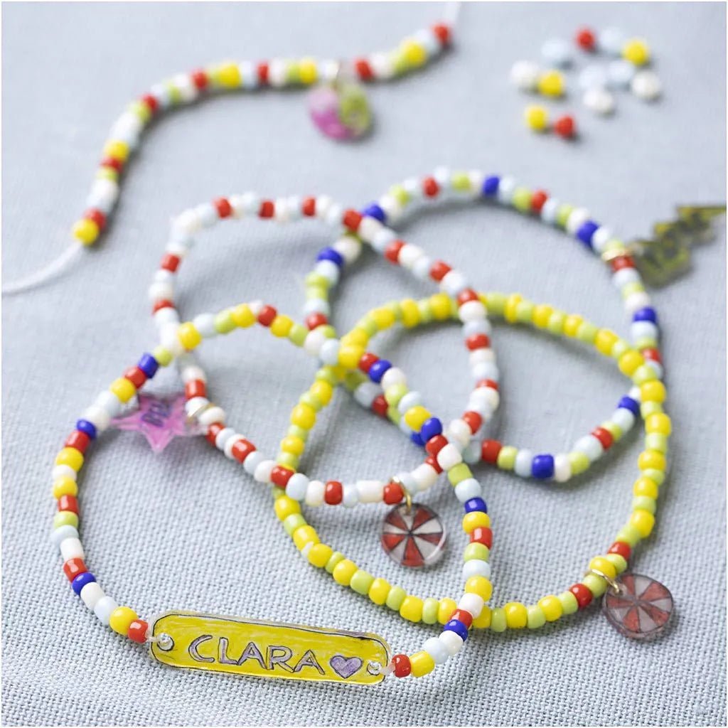 Kid's Shrink Plastic Bracelets Mini Craft Kit Jewellery - All Materials & Instructions Included