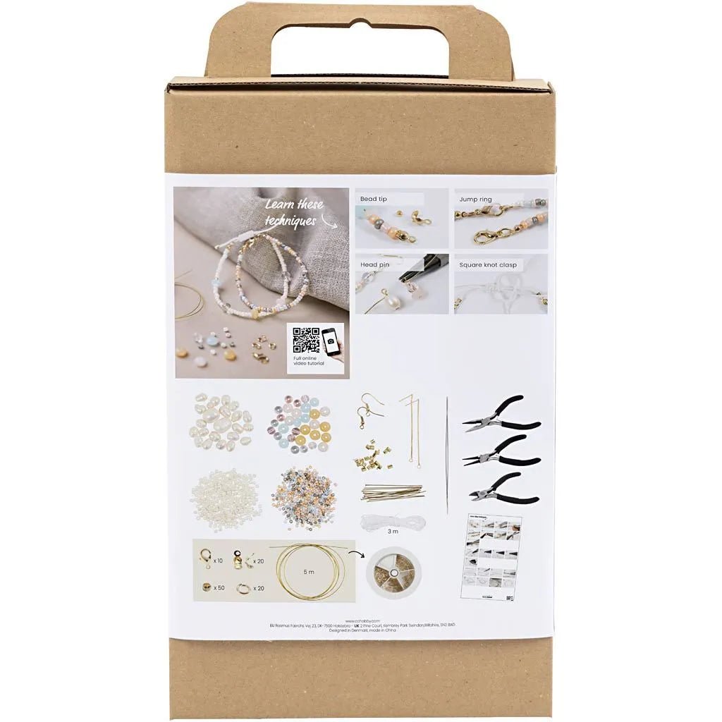 Kid's Starter Craft Kit Jewellery Classic Beads - All Materials & Instructions Included