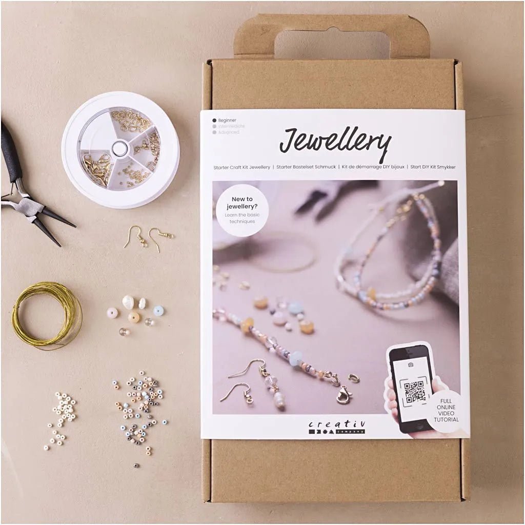 Kid's Starter Craft Kit Jewellery Classic Beads - All Materials & Instructions Included