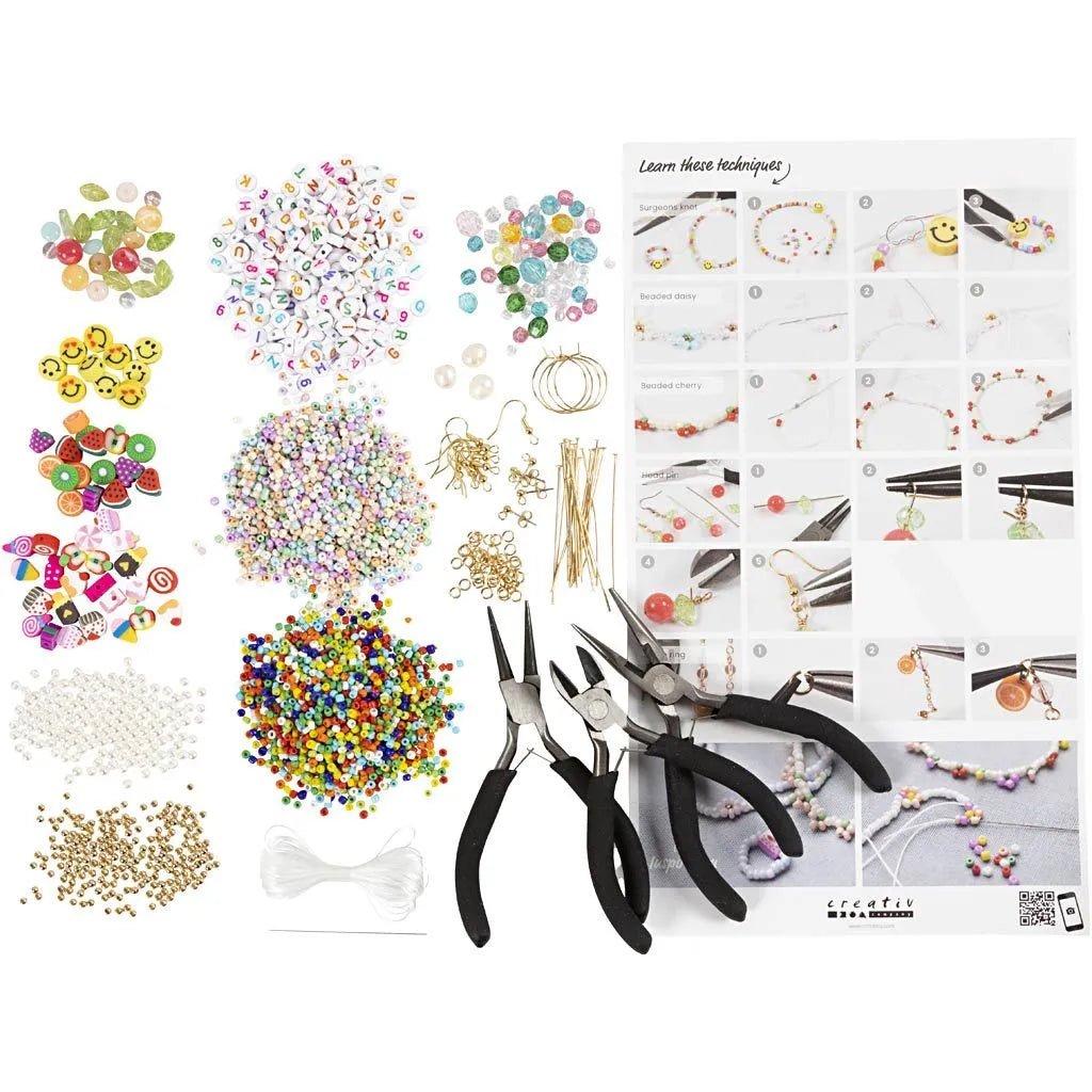 Kid's Starter Craft Kit Jewellery Making - All Materials & Instructions Included