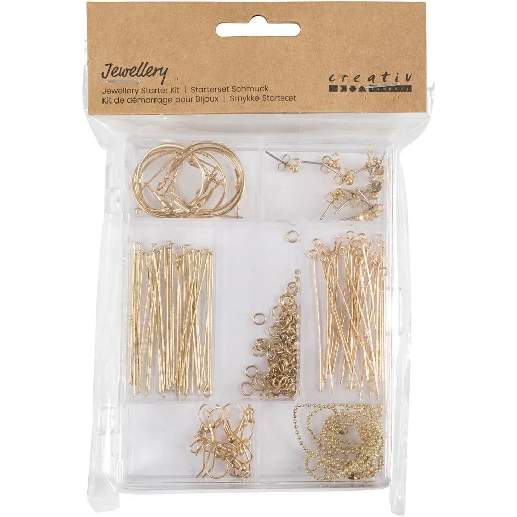 Large Gold-Plated Jewellery Starter Kit – Make Personalized Bracelets Necklaces Earrings