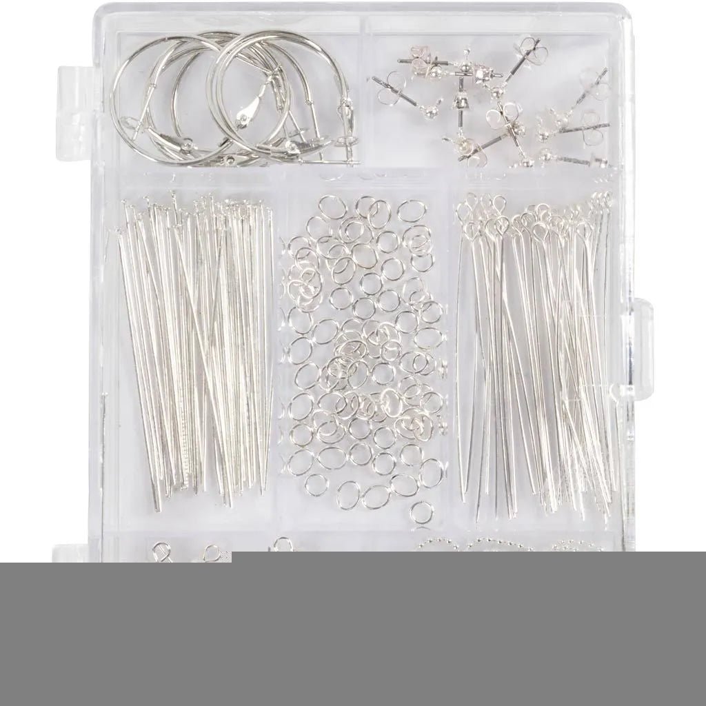 Large Silver-Plated Jewellery Starter Kit – Make Personalized Bracelets Necklaces Earrings