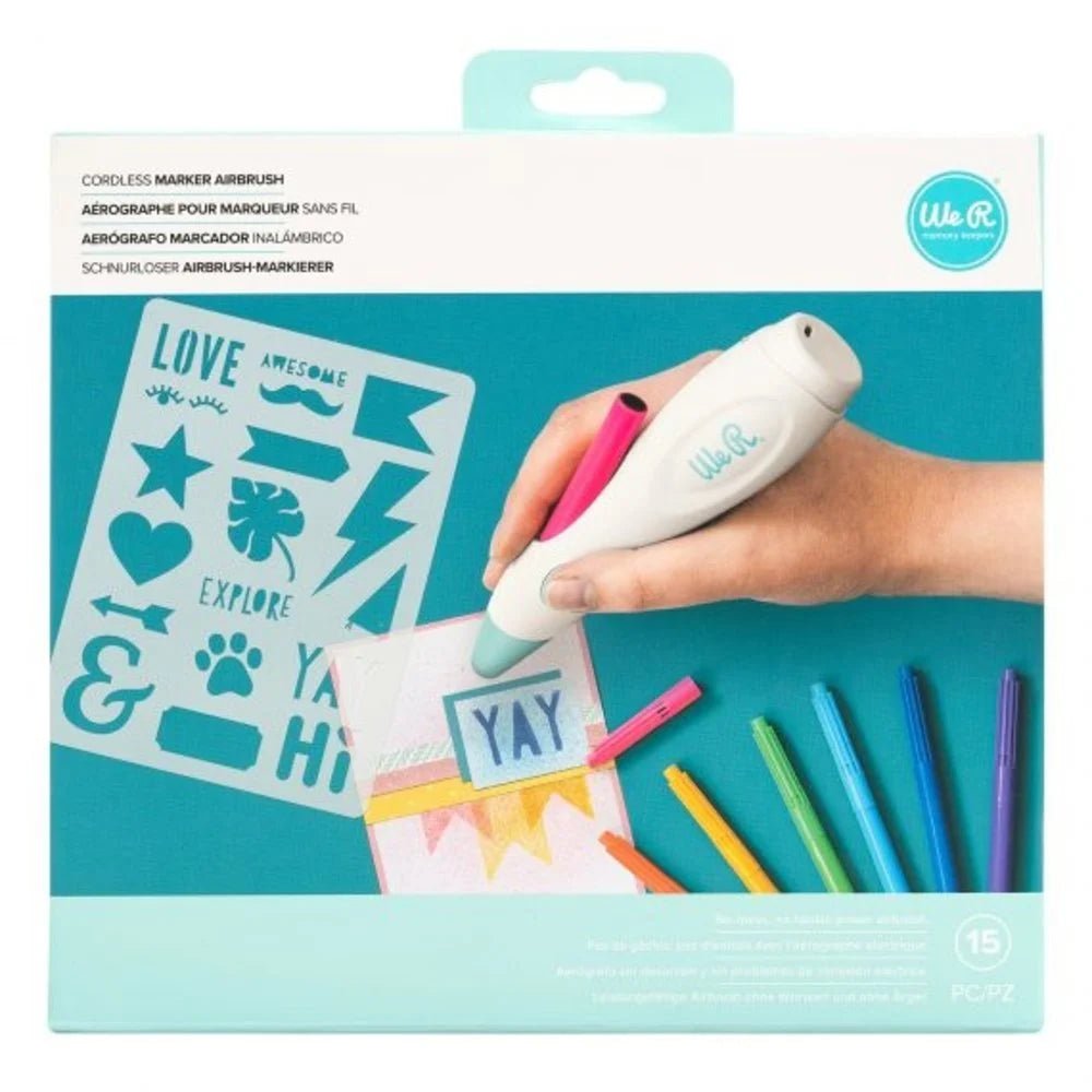 Marker Airbrush Kit 12 Markers Cordless We R Makers Spray Art Masterpieces DIY
