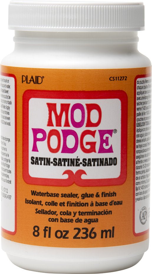 Mod Podge Satin Glue Sealer Finish Quick Drying Clear - 8 fl oz