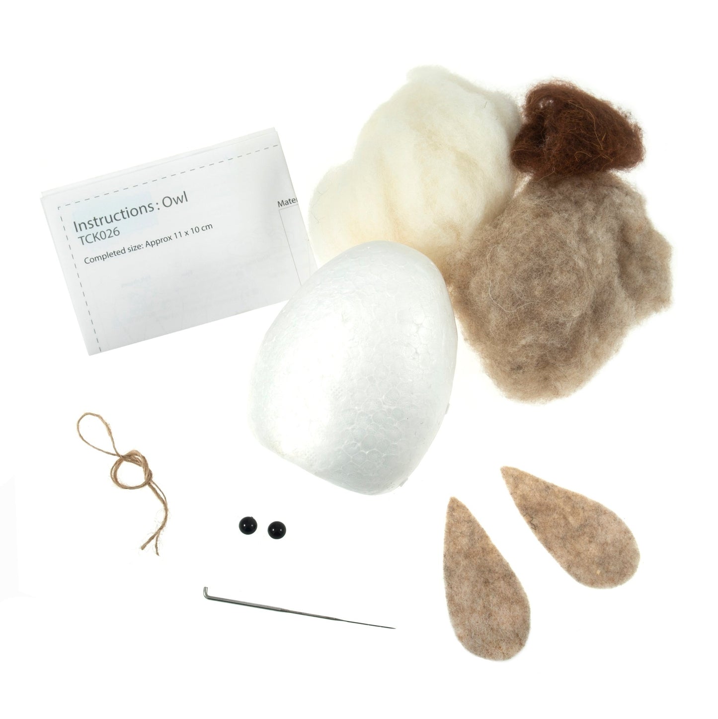 Owl Needle Felting Crafting Kit Cute Decorations Toys Beginner Friendly