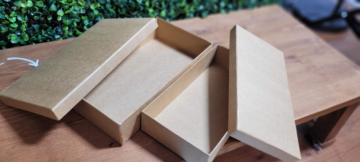 Paper Mache Set Of 2 Cardboard Storage Boxes Pencil Case Rectangular - Home - Crafts