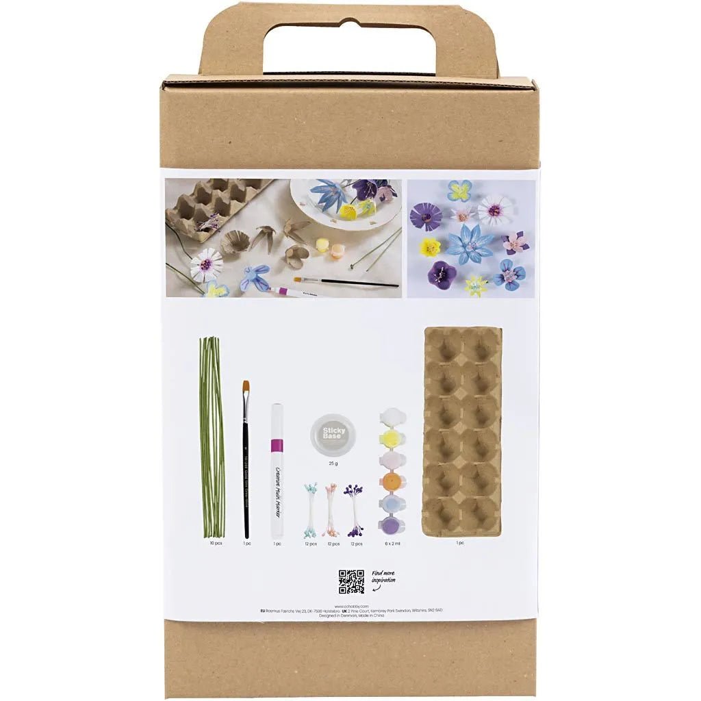 Pastel Egg Carton Handmade Flowers Kit | All Materials & Instructions