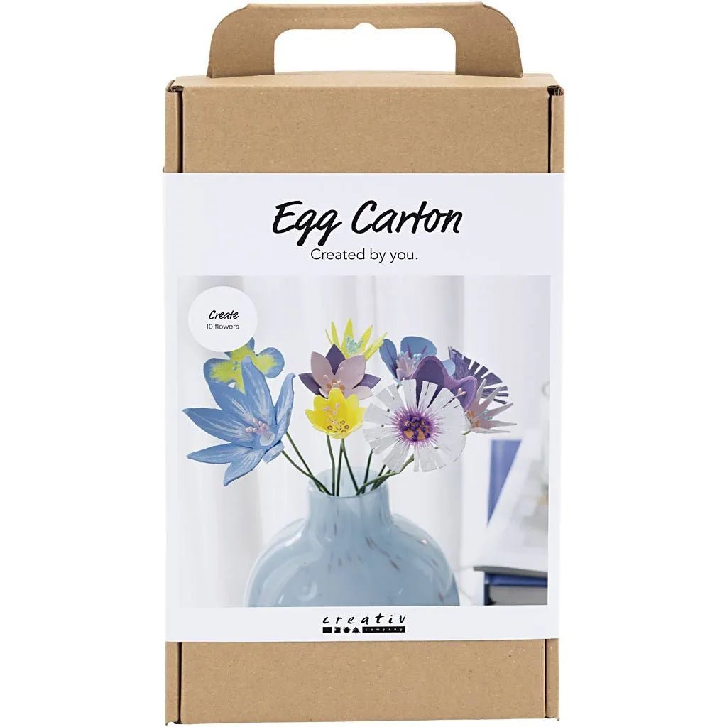 Pastel Egg Carton Handmade Flowers Kit | All Materials & Instructions