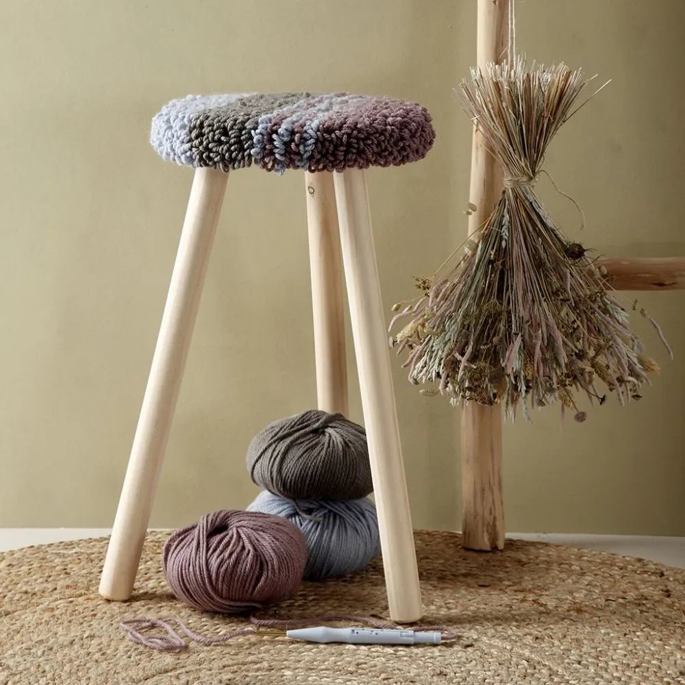 Pine Wood Round Seat Milking Stool With Round Legs Decoration Material Crafts - Home - Crafts