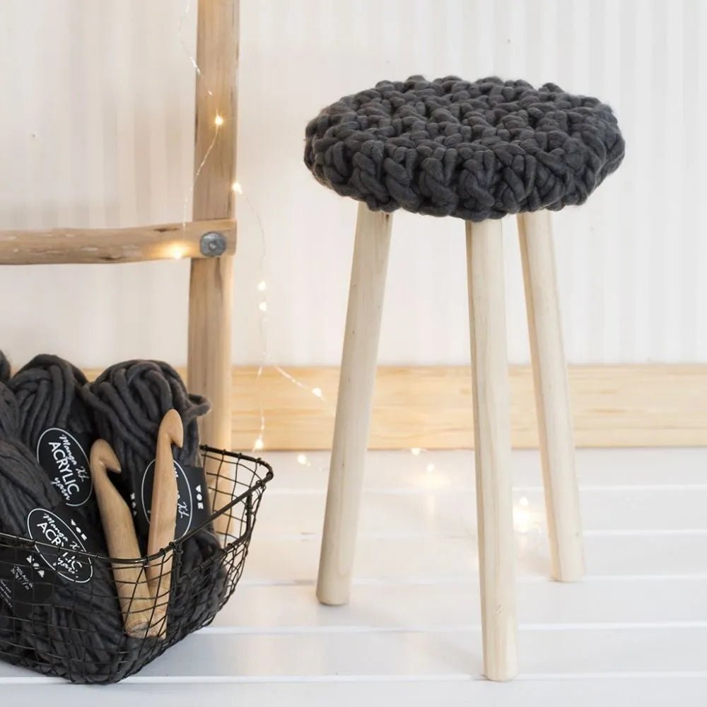 Pine Wood Round Seat Milking Stool With Round Legs Decoration Material Crafts - Home - Crafts