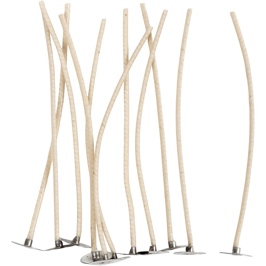 Pre-Waxed Cotton Candle Wicks with Metal Sustainers - For Gel Wax, Rapeseed & Paraffin Candle Making - Home-Crafts