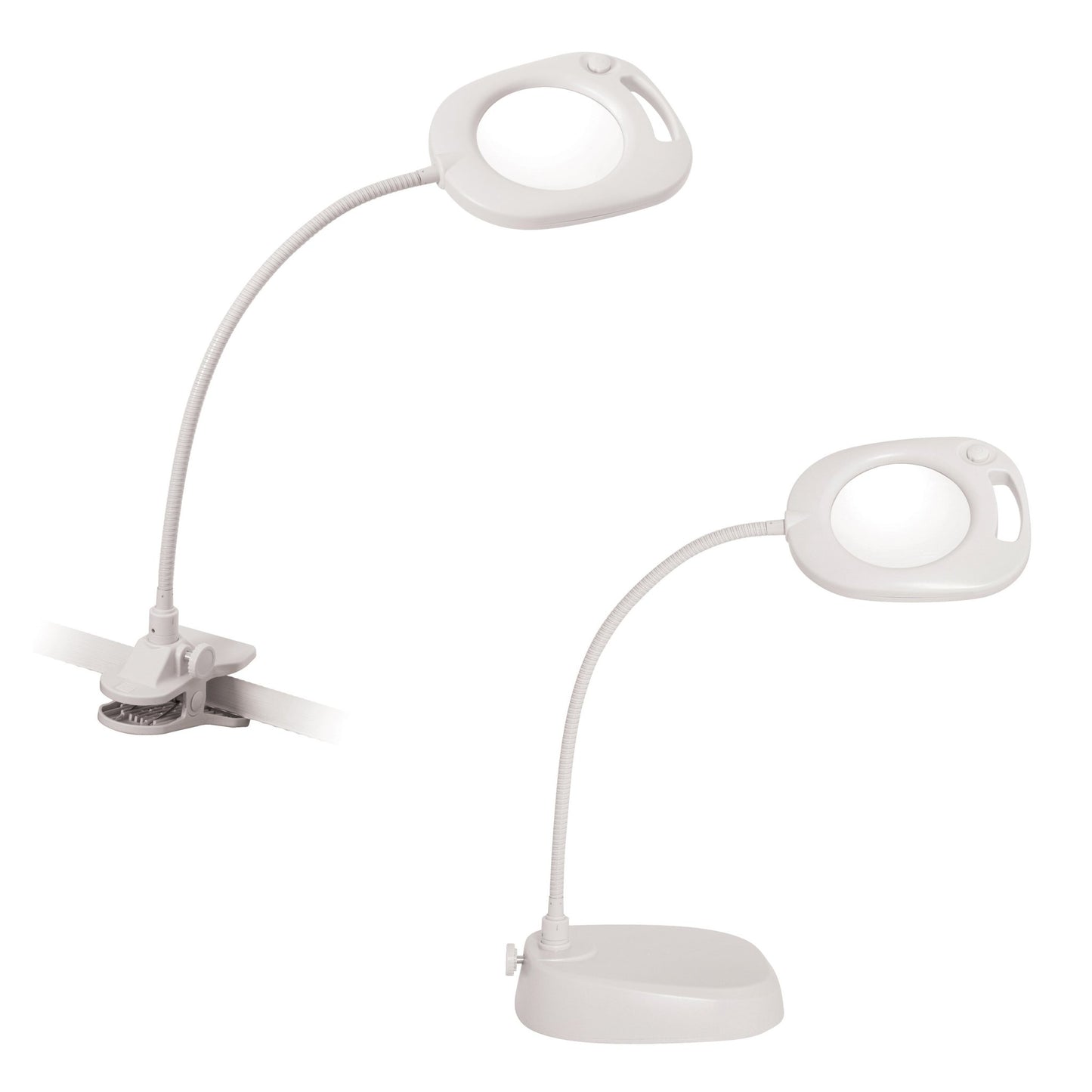 PURElite Three-in-One Magnifying Floor Table Lamp Flexible Arm 21 LED Lights Maximum Brightness Minimum Heat