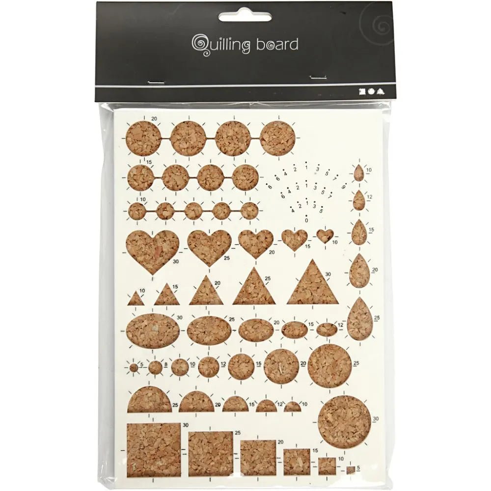 Quilling Board Cork 21x15cm Make Assorted Shapes Hearts/Circles/Squares/Teardrop