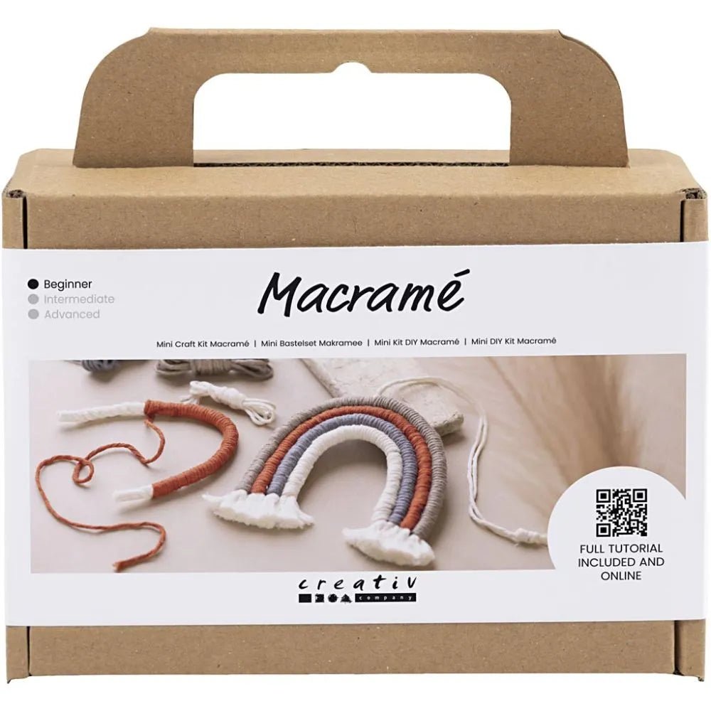Rainbow Macramé Mini Craft Kit Wood Rings Beads - All Materials Instructions Included