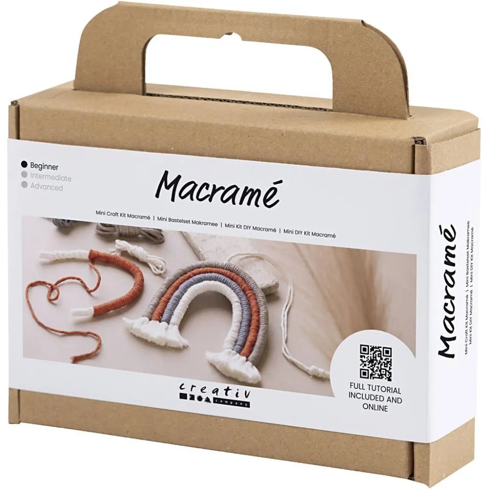 Rainbow Macramé Mini Craft Kit Wood Rings Beads - All Materials Instructions Included