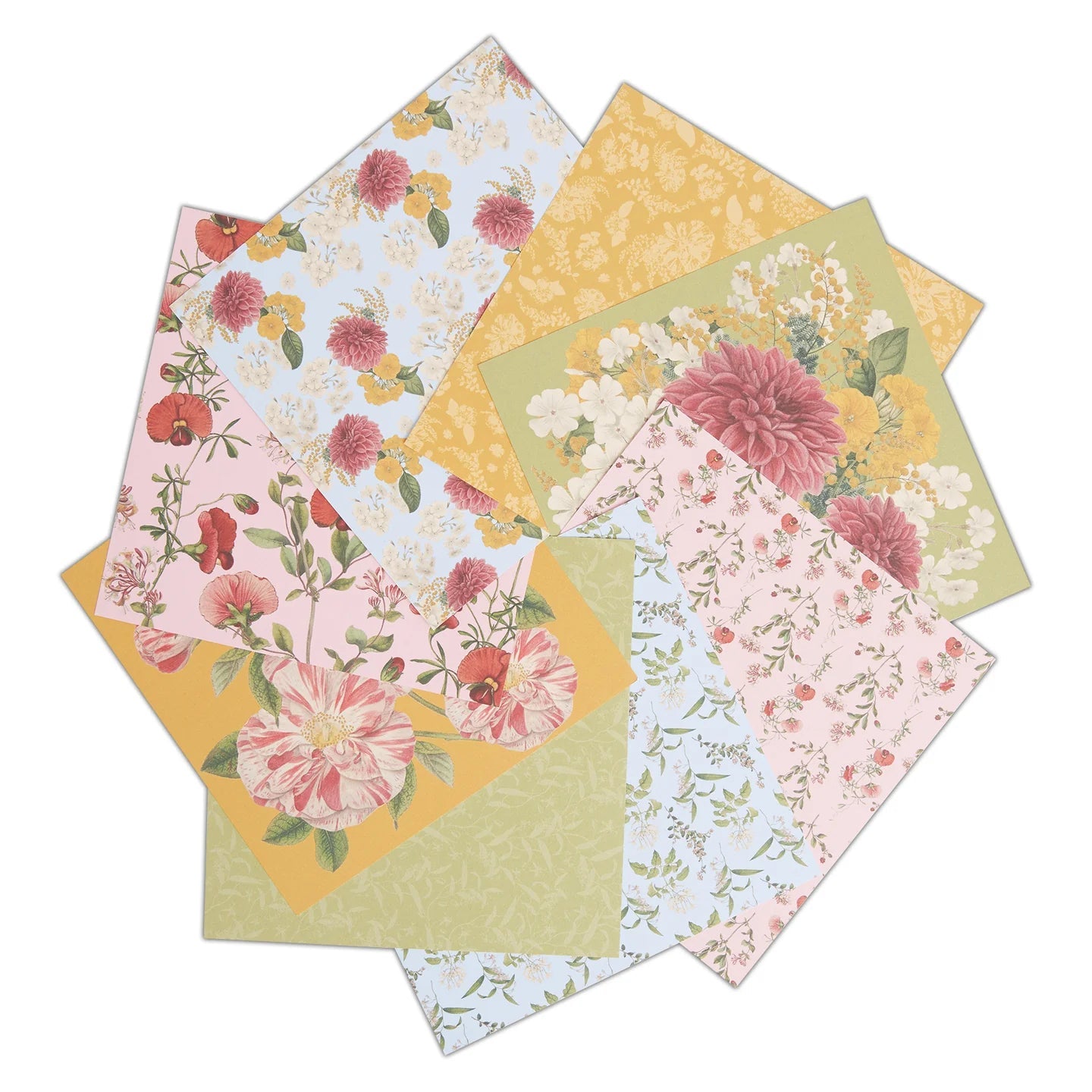 RHS Paper Pad, 180 GSM, 8 Edwards Designs, 6" x 6", 32 Sheets, Premium Patterned Paper, For Cardmaking, Scrapbooking, Decoupage