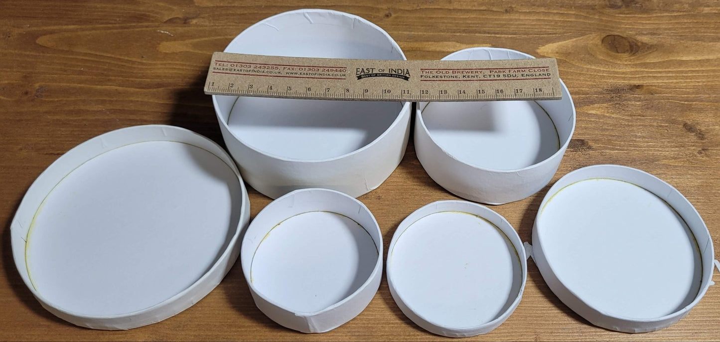 Set Of 3 Mini Gift Boxes White Paper Mache Paint Personalise - Home - Crafts