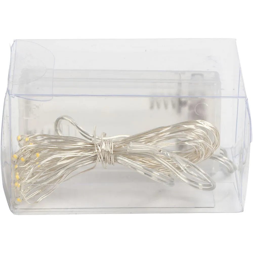 Small LED Lights String Battery Operated Silver Gold Transparent Christmas Deco