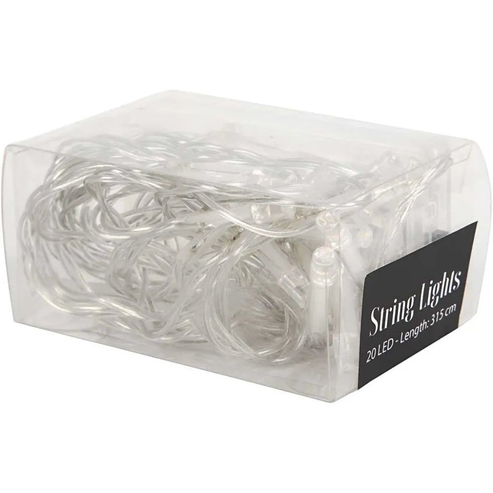 Small LED Lights String Battery Operated Silver Gold Transparent Christmas Deco