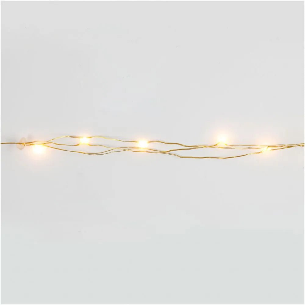 Small LED Lights String Battery Operated Silver Gold Transparent Christmas Deco