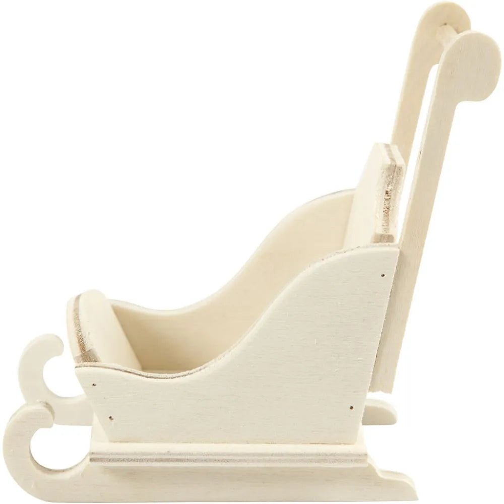 Small Plywood Finished Sleigh With Handle For Christmas Hanging Decorations 9 cm