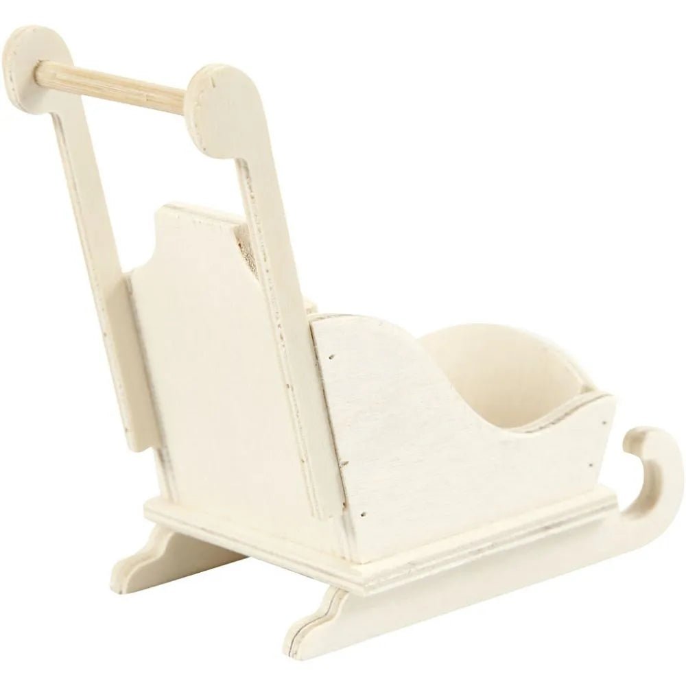 Small Plywood Finished Sleigh With Handle For Christmas Hanging Decorations 9 cm