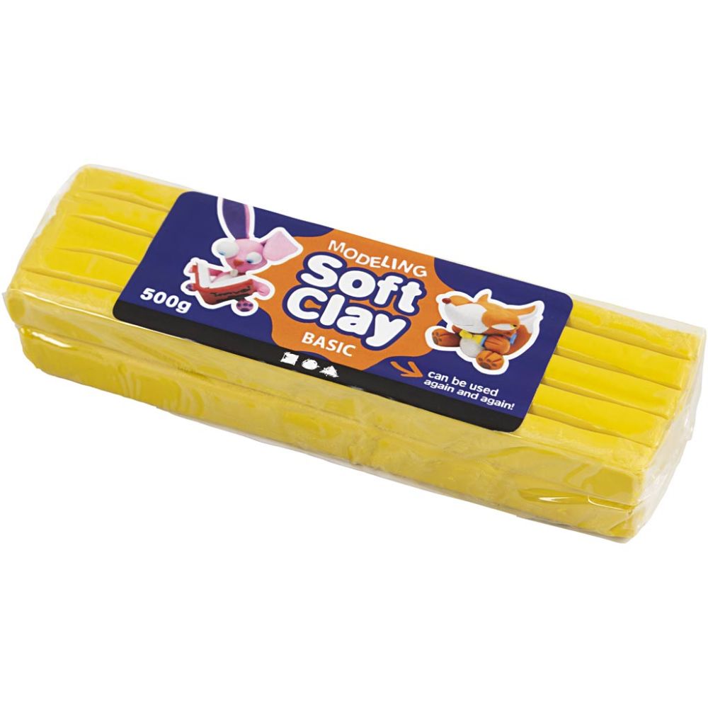 Soft & Pliable Modelling Clay Non - Drying Oil - Based - Yellow - Home - Crafts