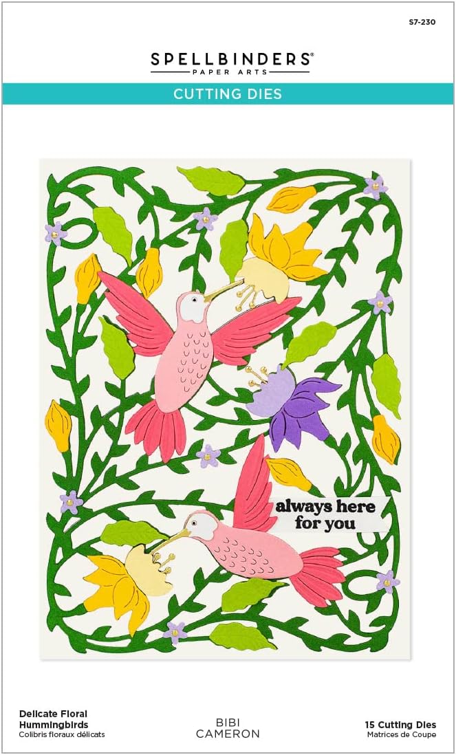 Spellbinders Delicate Floral Hummingbirds by Bibi Cameron Etched Dies