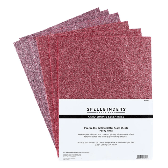 Spellbinders Die Cutting Glitter Foam Sheets - 10-Pack EVA Foam for 3D Paper Crafting & Pop-Ups - Home-Crafts
