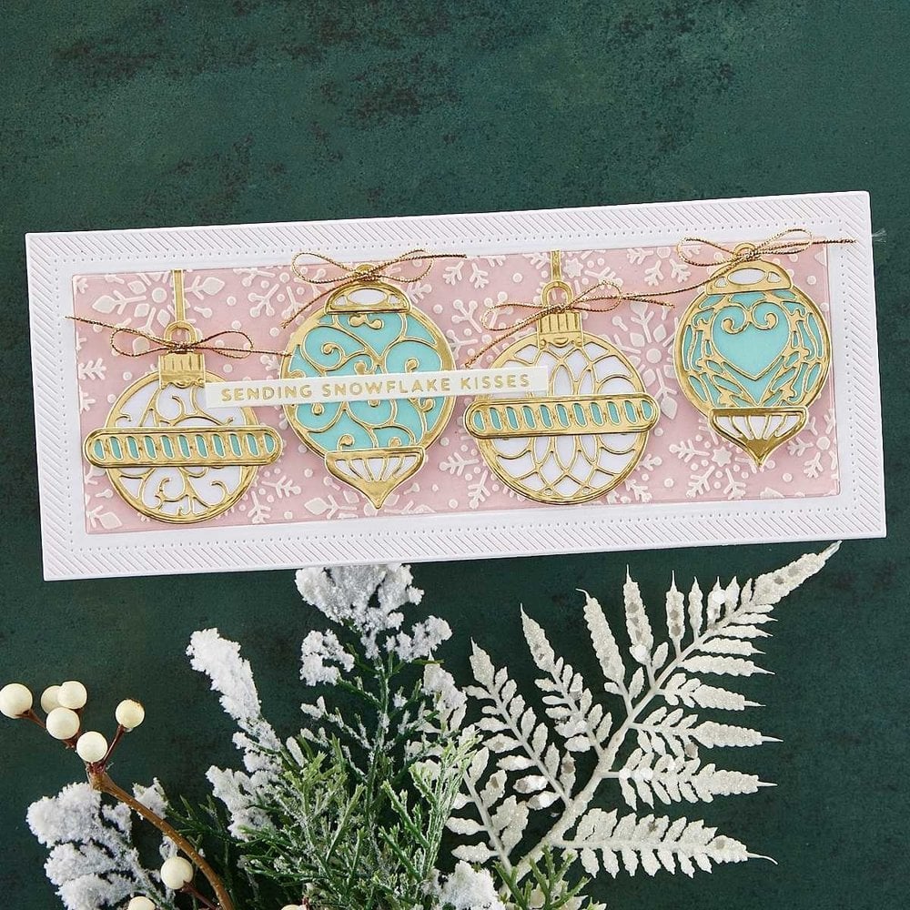 Spellbinders Flourished Ornament Slimline Etched Dies from The Christmas Flourish Collection by Becca Feeken