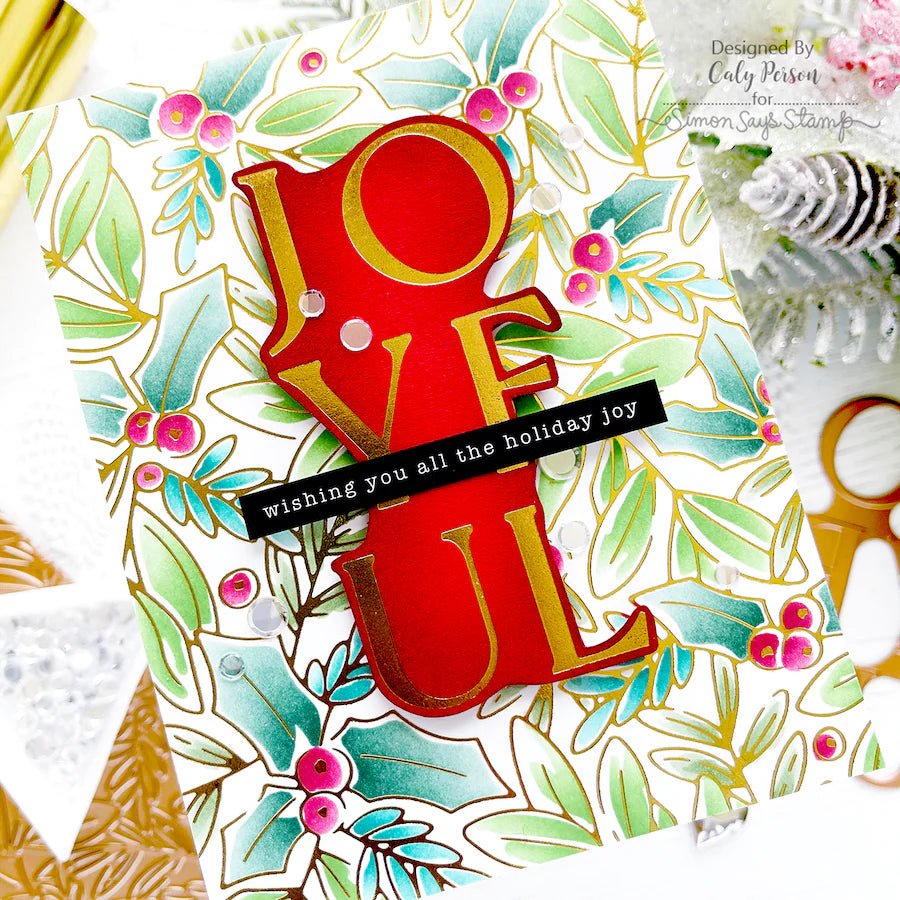 Spellbinders Glimmer Holly Background Bundle Stunning Holly Berry Background